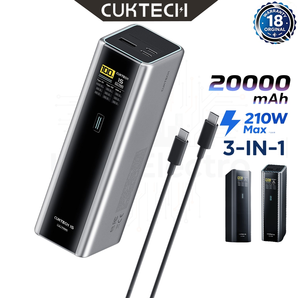 cuktech พาวเวอร์แบงค์ ความจุ 20000 mAh รองรับชาร์จเร็ว PD 3.1 , PPS-PB200U