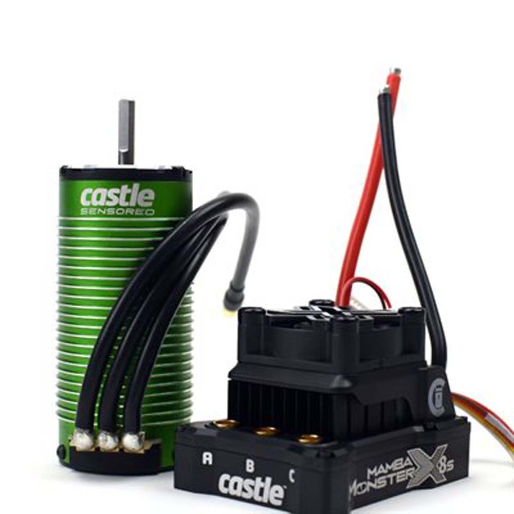 Castle Creations Mamba Monster X 8S 33.6V ESC w/ 1520-1650KV V2 Sensored Motor Combo For 1/6 1/7 1/8