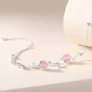 GLAMOR✨สร้อยข้อมือ Cute Kitten จี้เท้าแมว กําไลนําโชค กําไลสวยๆ กำไลเพชร สร้อยข้อมือเพชร กำไลเงิน