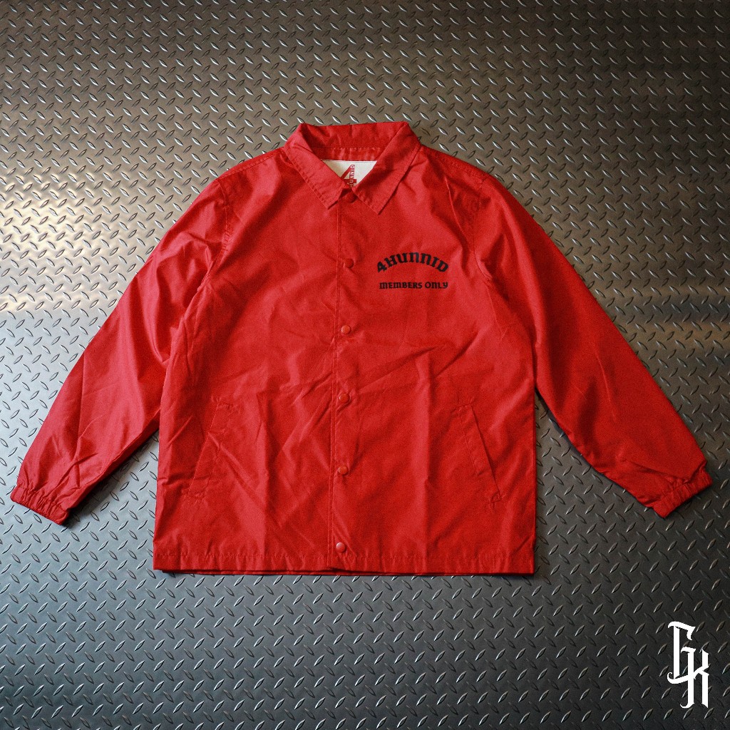 4HUNNID - Coach Jacket สีแดง OG Style 🩸