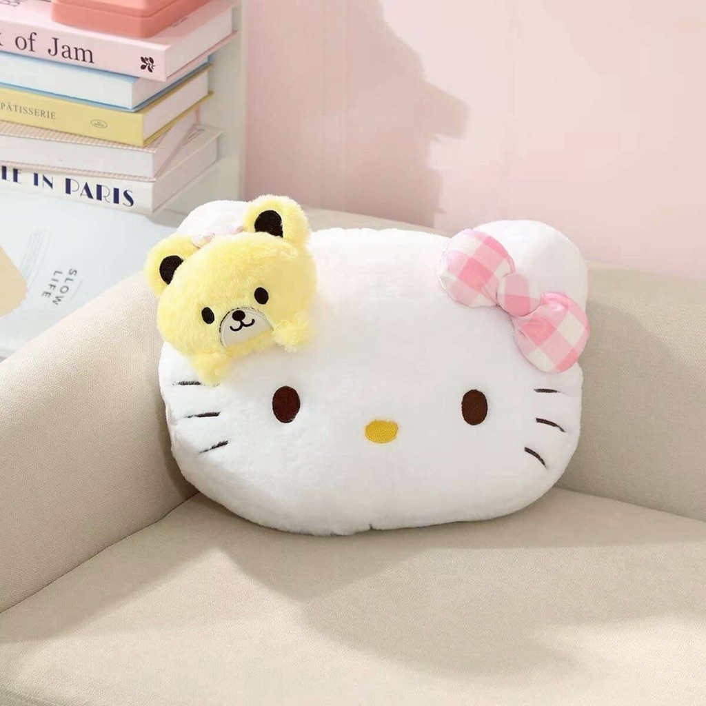 หมอนผ้าห่ม Hello Kitty น่ารักมาก ๆ ผ้าด้านในลายคิตตี้ ซักเครื่องได้ ไม่เก็บฝุ่น ขนาด 110 x 150 cm