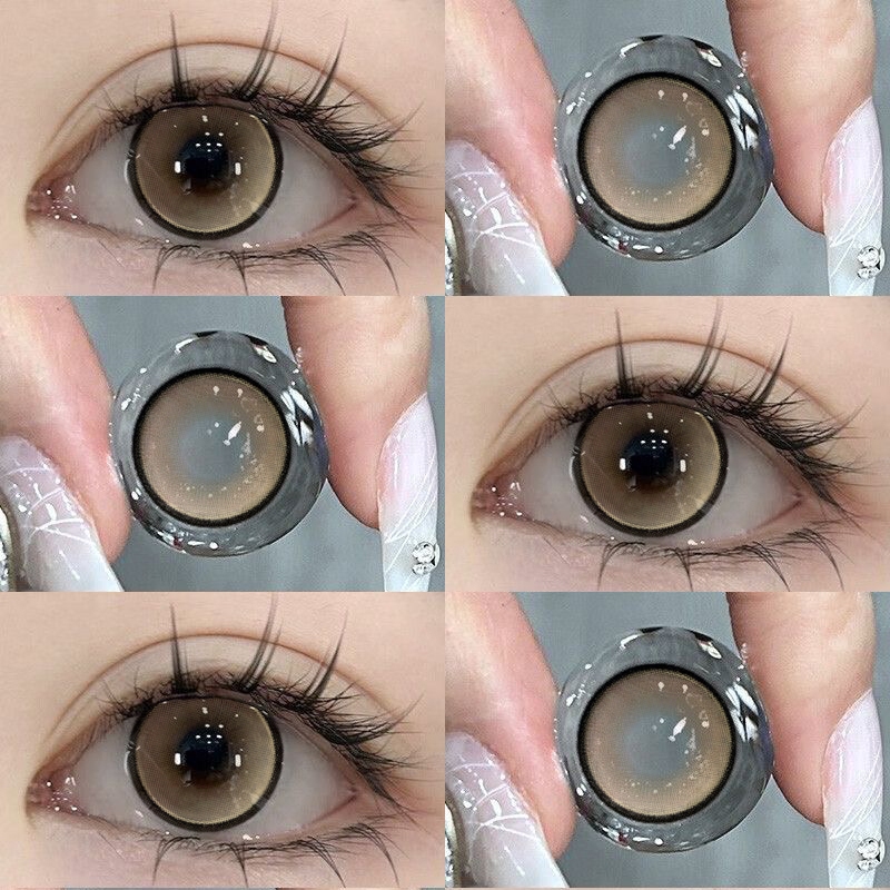 (COD)คอนแทคเลนส์สีใหม่ขายดี สีน้ำตาลเทา คอนแทคเลนส์สีธรรมชาติ 14.2มม อายุการใช้ง