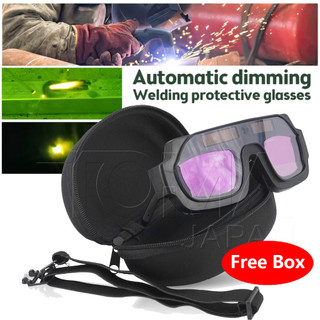 【Ready Stock】 แว่นตาเชื่อม แว่นเชื่อม ปรับแสงออโต้ ได้ทั้งสวมและคาดหัว Automatic Welding Glasses แว่นเชื่อมเหล็ก+box