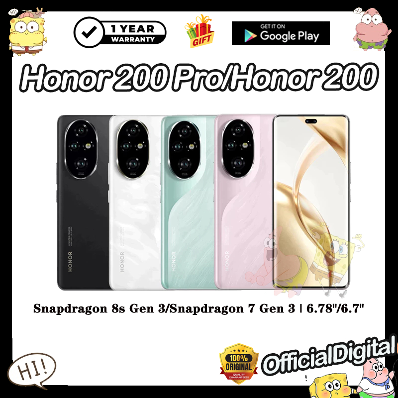 Honor 200 Pro Snapdragon 8s Gen 3 Honor 200 Snapdragon 7 Gen 3 | สนับสนุนไทยและ Google | รับประกัน 1