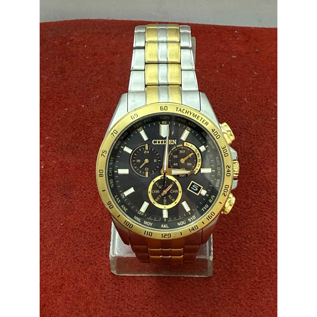 นาฬิกาซิติเซ่นRADIO.CONTROLLED.E660นาฬิกาพลังงานแสงอาทิตย์นาฬิกาผู้ชายมือสองของแท้