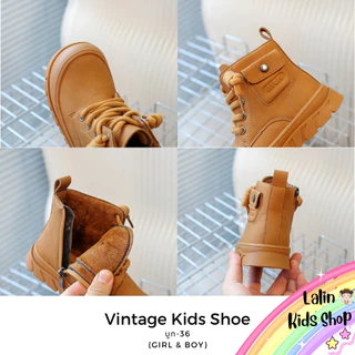 802C รองเท้าบูทเด็ก หนัง PU บุกำมะหยี่ นิ่ม (Girl & Boy) สำหรับน้อง 4-8 ขวบ พร้อมส่งในไทย B36 ✨❤️