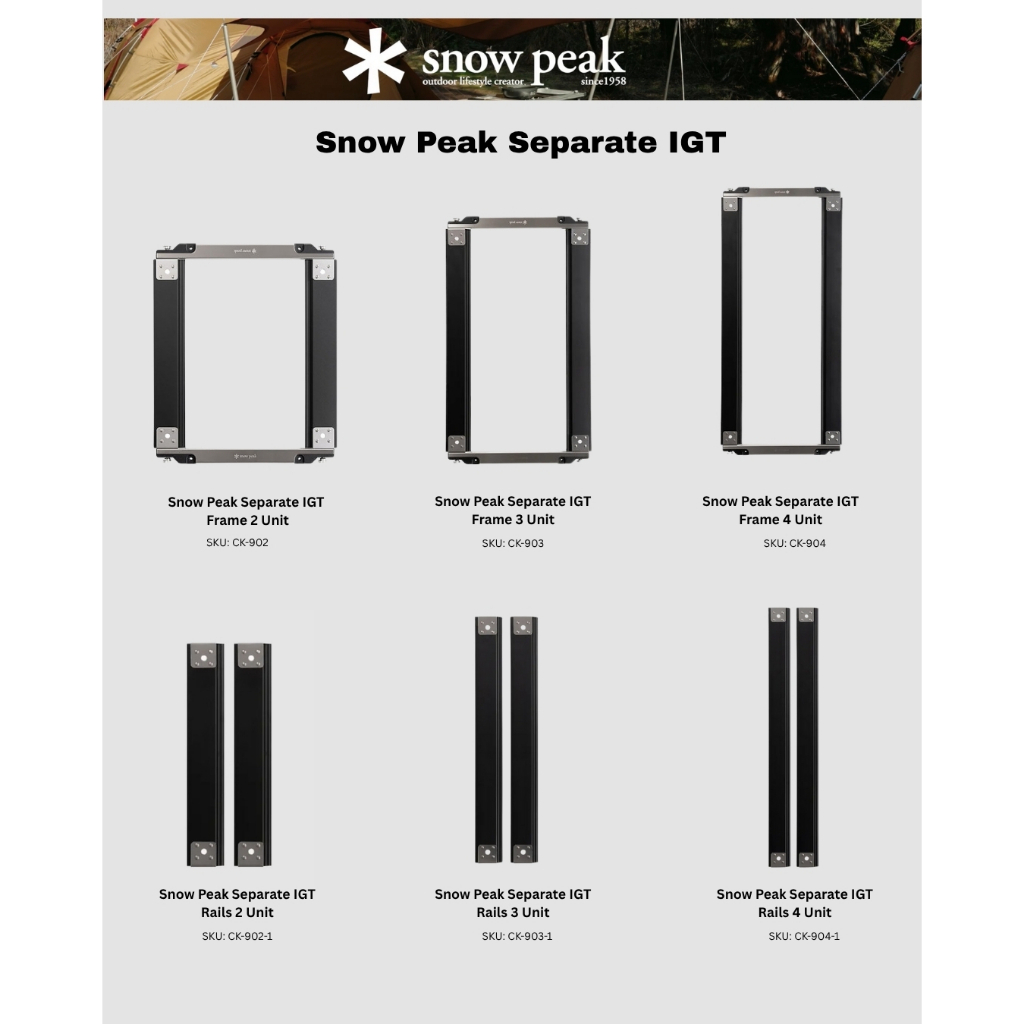 Snow Peak Separate IGT Frame 2/3/4 Unit, Rails 2/3/4 Unit