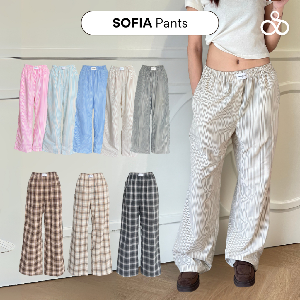 Sistersfabric - Sofia pants กางเกงเอวยางยืดลายทาง