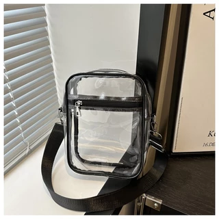 crossbody bag กระเป๋าสะพาย, กระเป๋าใส PVC Adjustabl, กระเป๋าซิป, กระเป๋าถือได้รับการอนุมัติสนาม