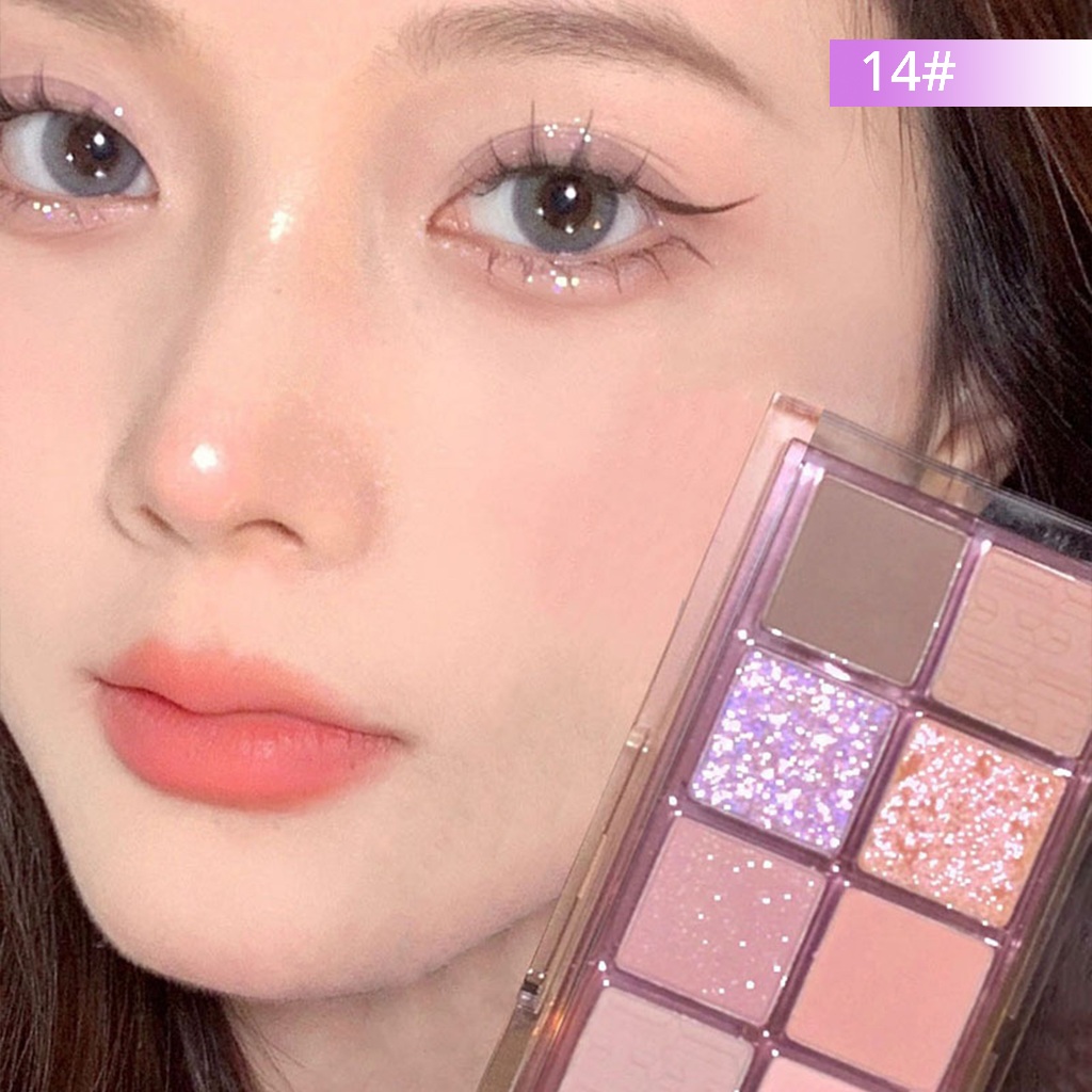 DIKDLU 10 สีอายแชโดว์ Beauty Eyeshadow Palette Shimmer Giltter กันน้ํา Smooth Pigmented Eye shadow แต่งหน้า - รูปที่ 2