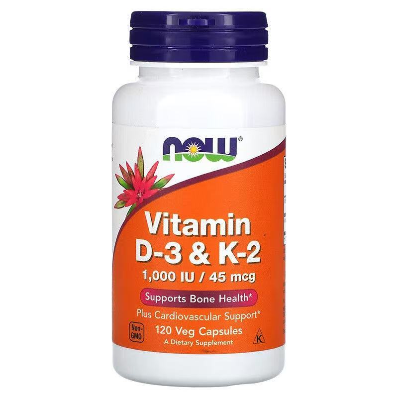 Now Foods, Vitamin D3 & K2, 1000IU / 45mcg, 120 Capsules Foods, Vitamin d vitamin d3 vitamin K2