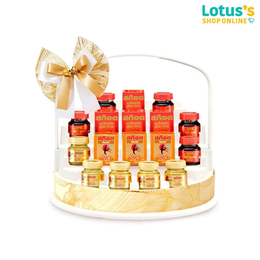 สก๊อต กระเช้าของขวัญ B รังนกแท้ รอเยล โกลด์+ซุปไก่สกัดสูตร 100% SCOTCH ESSENCE ROYALE GOLD+SCOTCH ESSENCE OF CHICKEN 100