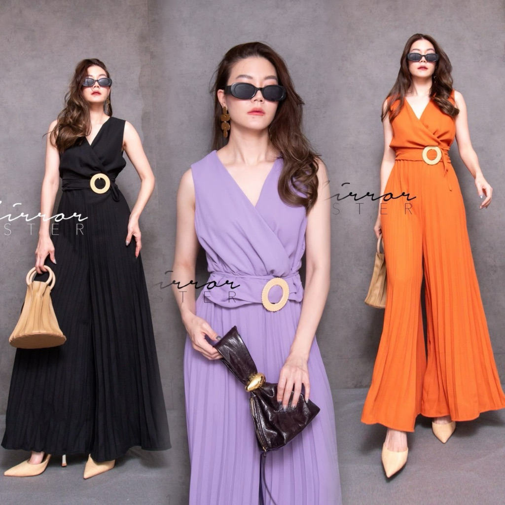 ••MiRRoRSisTer’s LoUNGe JuMPSuit••50207.1 จั๊มสูทกางเกงขายาวแขนกุด ดีไซน์สวยไม่ซ้ำใคร