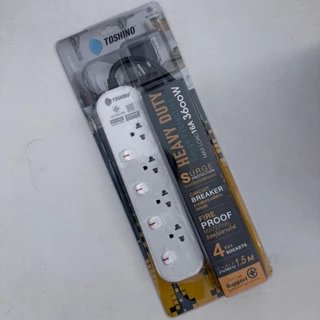 TOSHINO ปลั๊กพ่วง ปลั๊กไฟ 4 ช่อง 4 สวิตช์ รุ่น JT4 สายยาว 1.5 / 3 / 5 เมตร (16A/3600W)