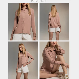 PETCHPLOY - No wrinkle Satin shirt เสื้อเชิ้ตไม่ยับ เนื้อผ้าซาตินมีความนิ่ม คืนทรง