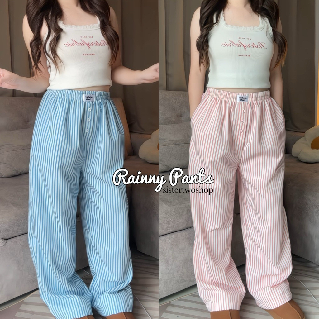 sistertwo | Rainny Pants กางเกงขายาวลายทาง