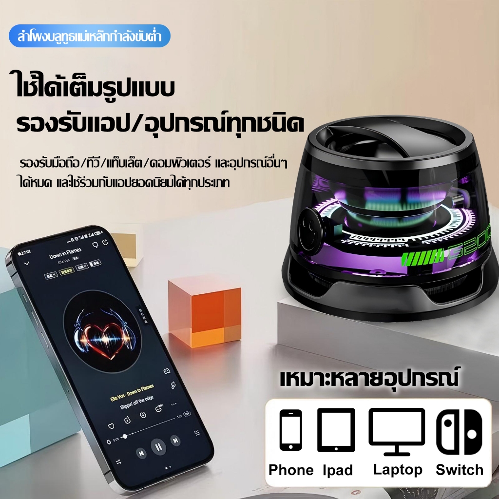 ซื้อ1แถม1 ลำโพงบลูทูธ เชื่อมต่อบลูทูธ5.3 คุณภาพเสียงไร้เสีย แม่เหล็กดูด + ขายึด กันน้ำIPX7 ลำโพงพกพา ลำโพงบลูทูธไร้สาย ราคา ถูกที่สุด ดีลบีเคเค แกลเลอรีภาพที่ 8