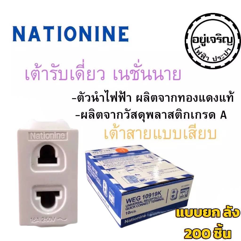 ปลั๊กเดี่ยว รุ่นใหม่ เนชั่นนาย Nationine แบบยกลัง (1กล่อง 200ชิ้น)