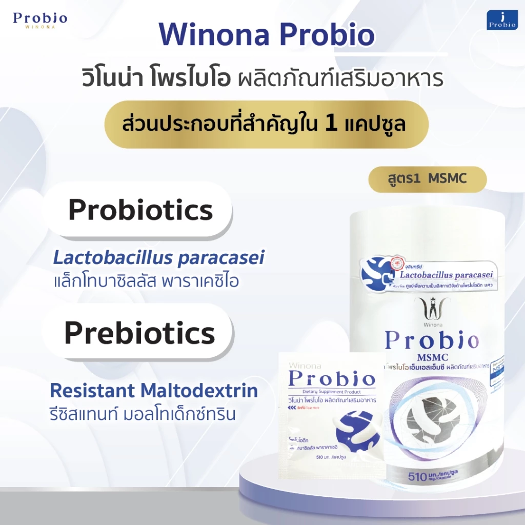Winona Probio MSMC จุลินทรีย์มีชีวิต โพรไบโอติกส์ สายพันธุ์ไทย (สูตร1) 2 กระปุก thumbnail 4