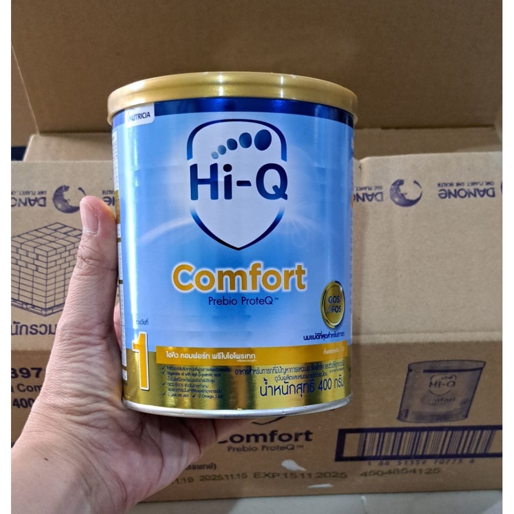 Hi-Q Comfort Prebio ProteQ สูตร 1  ไฮคิว คอมฟอร์ท พรีไบโอโพรเทก ขนาด 400 กรัม ตั้งแต่แรกเกิด - 1 ปี