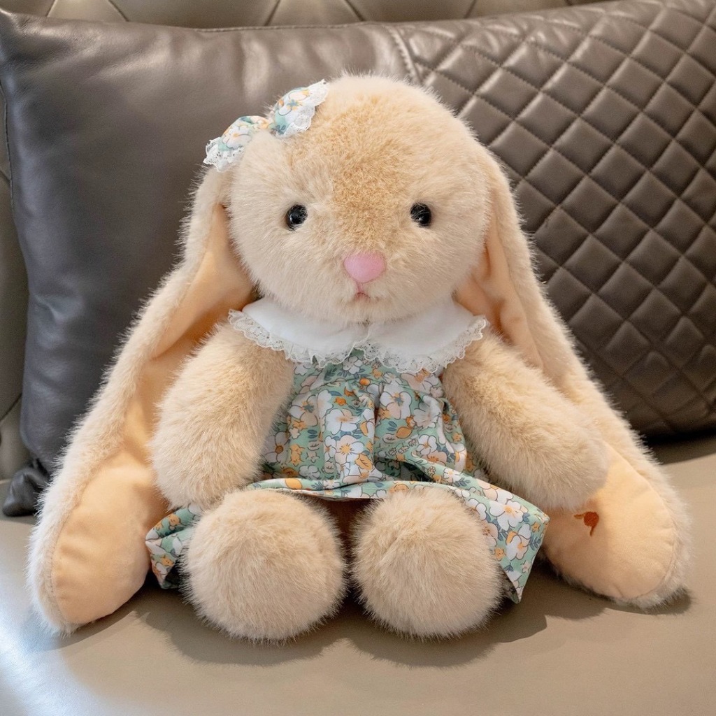 ตุ๊กตาผ้ากระต่ายหูยาว Wendy Rabbit ขนาด 41 ซม. ตัวนิ่ม ขนนุ่ม ถอดเสื้อผ้าได้ มี 3 สี