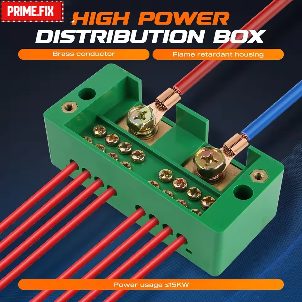 🔥กรุงเทพ✅กล่องต่อสายไฟ SINGLE PHASE 2-IN 6/8-OUT | กล่องเทอร์มินัล FJ6/JHD | สำหรับงานบ้าน ต่อแบ่งสายไฟ AC/DC ปลอดภัย