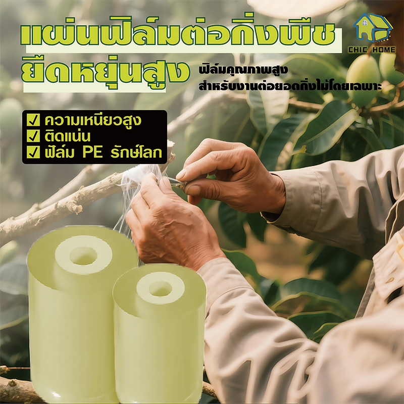 เทปพันกิ่ง ฟิล์มพันกิ่ง กว้าง 3,5,10 ซมเทปยืดได้อีกเท่าตัวเหนียวไม่มีกาว สำหรับตอนกิ่งติดตา อุปกรณ์ตอนกิ่ง ผ้าเทปพันกิ่ง