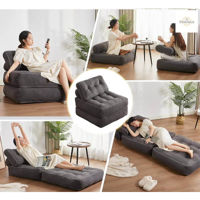 Trikings Sofa โซฟาเบดรวมโมเดิร์นหรู น้ำหนักเบานั่งสบาย โซฟาเดี่ยว multifunction สำหรับห้องขนาดเล็ก รูปที่ 5