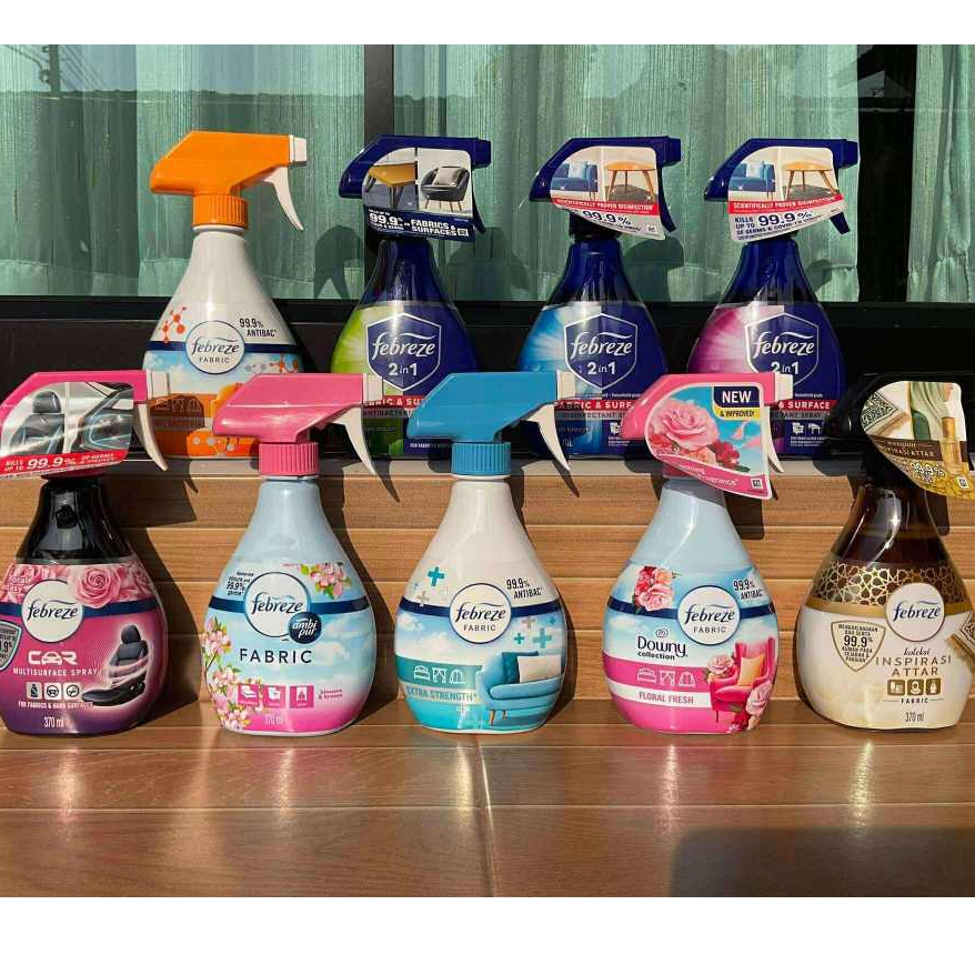 **พร้อมส่ง 6 กลิ่นFebreze  สเปรย์ดับกลิ่นไม่พึงประสงค์บนเนื้อผ้า ขนาด 370ml