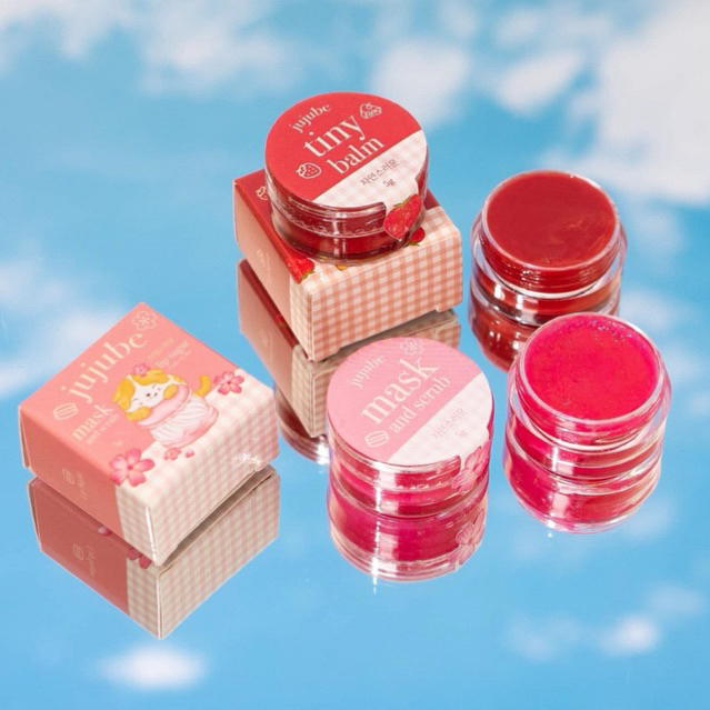 (ราคาส่ง)ไทนี่บาล์ม ลิปสครับ คู่จิ้นบำรุงแก้ปากดำ Tiny balm JUJUBE
