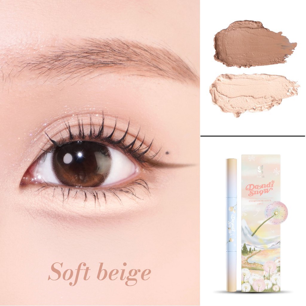 (พร้อมส่ง/ของแท้) สีใหม่ Gvana Dandisnow Eyeshadow stick 2 in 1 สี SOFT BEIGE