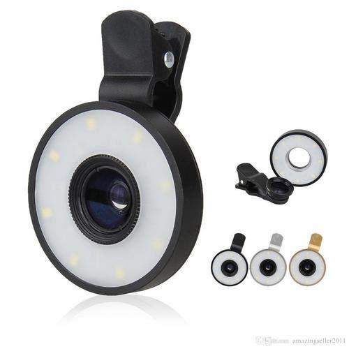 6 in 1 Multi LED Lens Clip-on Flash Light Fisheye Macro Wide Angle Camera Lens