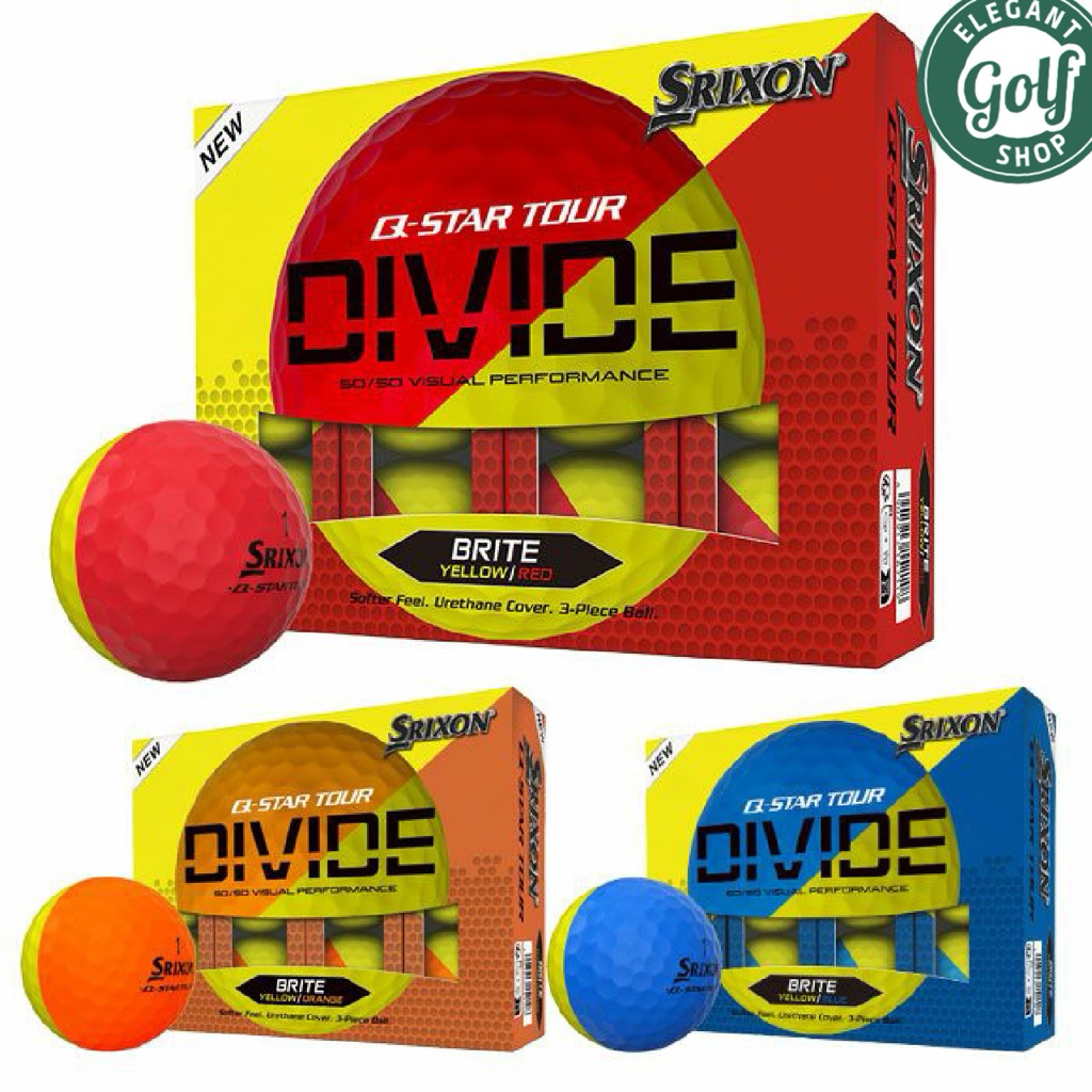 (ส่งไวที่สุดในช๊อปปี้)⛳️ลูกกอล์ฟSrixon Q-ST Tour Divide ตัวลูกที่มีสีสันถึง 2 สี มองเห็นชัด พัตต์ง่าย