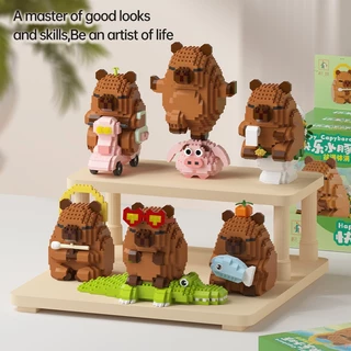 ของเล่นเพื่อการศึกษา ตัวต่อคาปิบาร่า บล็อกจิ๋ว DIY ของขวัญวันเกิดน่ารัก