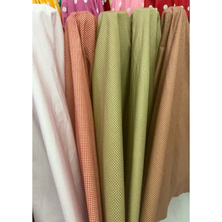 ผ้าคอตตอนพิมพ์ลายสก๊อตจิ๋วผ้าเมตรCS000256Cotton100%พิมพ์ลาย