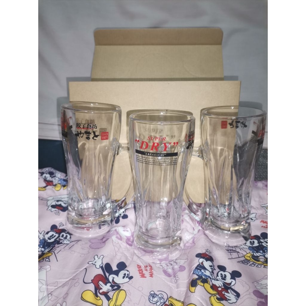 แก้ว​ Asahi SUPER​ DRY 360ml. Mug​ Dry Special​ ​Mag​ Medium​ Mug​ 5B1M6 3pcs. ชุด​ 3ใบ​ ของใหม่​ คร