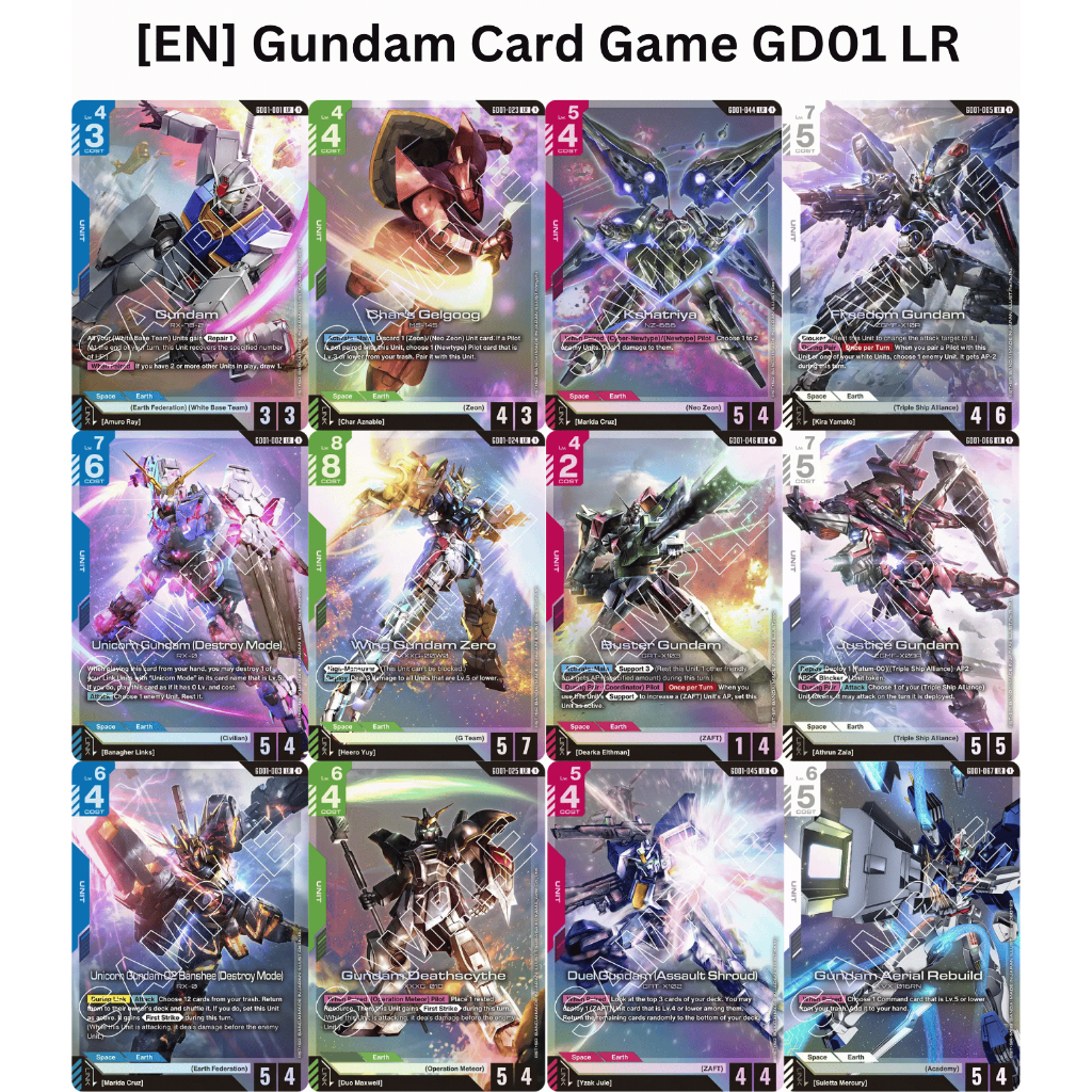 [Gundam Card Game EN] [English Ver.] Booster GD01 แยก Single ระดับ LR