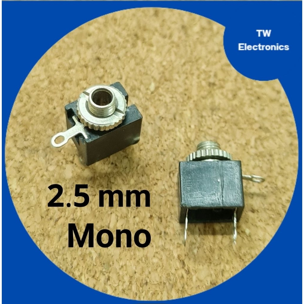 แจ็ค2.5mm TS Mono(ตัวเมีย)ติดแท่นสีดำ,แจ็คมินิโฟนโมโน2.5มิลติดแท่น,2.5มิลโมโนตัวเมียยึดแท่น
