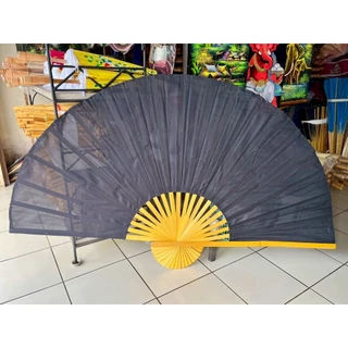 พัดไม้ไผ่ พัดผ้าแพร ไซส์ใหญ่ 24“ และ 35”