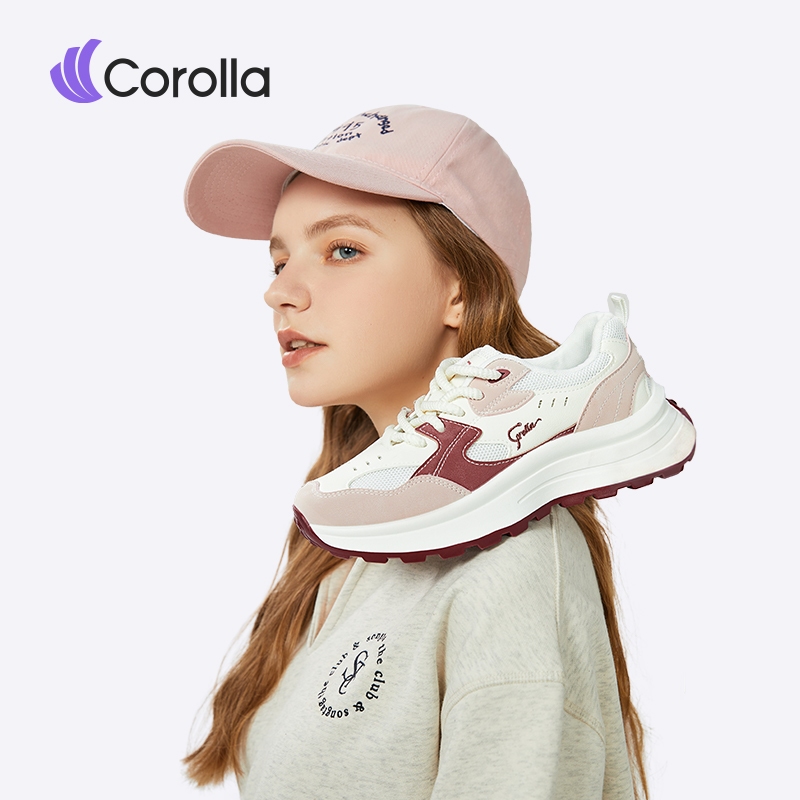 Corolla รองเท้าผู้หญิง รองเท้าวิ่ง หนังนิ่มใส่สบาย กันลื่น สีขาวส้นสูง แต่เพียงผู้เดียวหนา ระบายอากาศได้ดี แนะนำไซส์ใหญ่ - ภาพย่อย 5