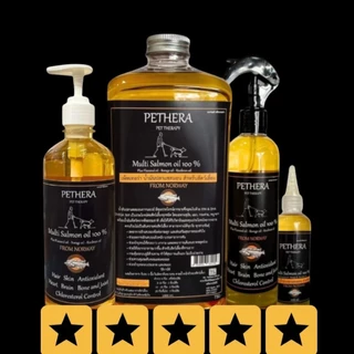 Pethera น้ำมันปลาแซลมอนแท้นำเข้าพลัส 120มล. ** Nutrition oil เกรดดีที่สุดสำหรับสุนัขและแมว ขนาดทดลอง**