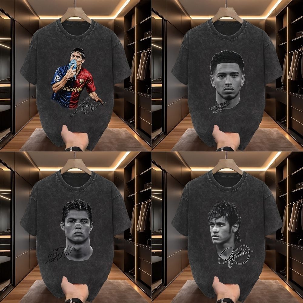 Top.basic🔥เสื้อถูกๆเสื้อผู้ชาย "Cristiano Ronaldo"พิมพ์ลาย ผ้าไหมนม ยืดหยุ่น unisex จัดส่งจากประเทศไทย