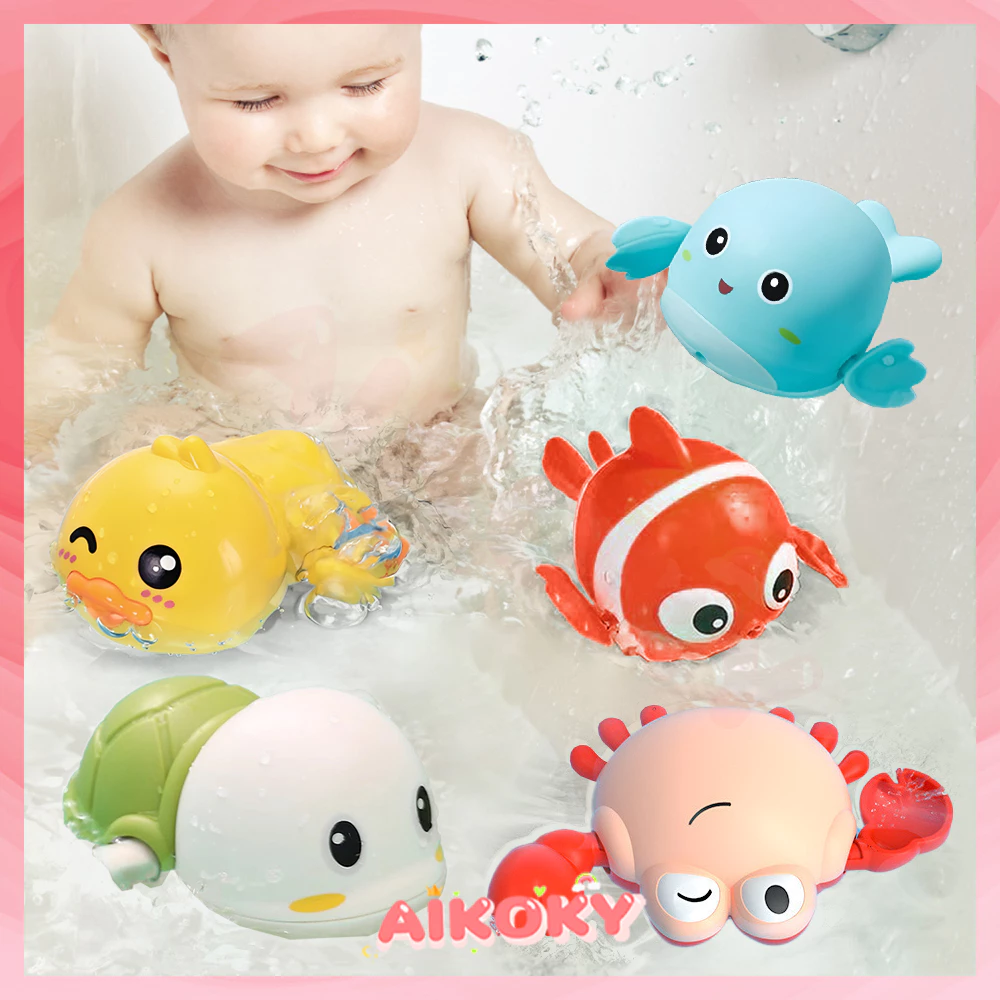 AIKOKY ของเล่นน้ํา จัดส่งจากประเทศไทย ของเล่นลอยน้ำ เต่าของเล่น ของเล่นอาบน้ำ เต่าไขลานว่ายน้ำ ทารก