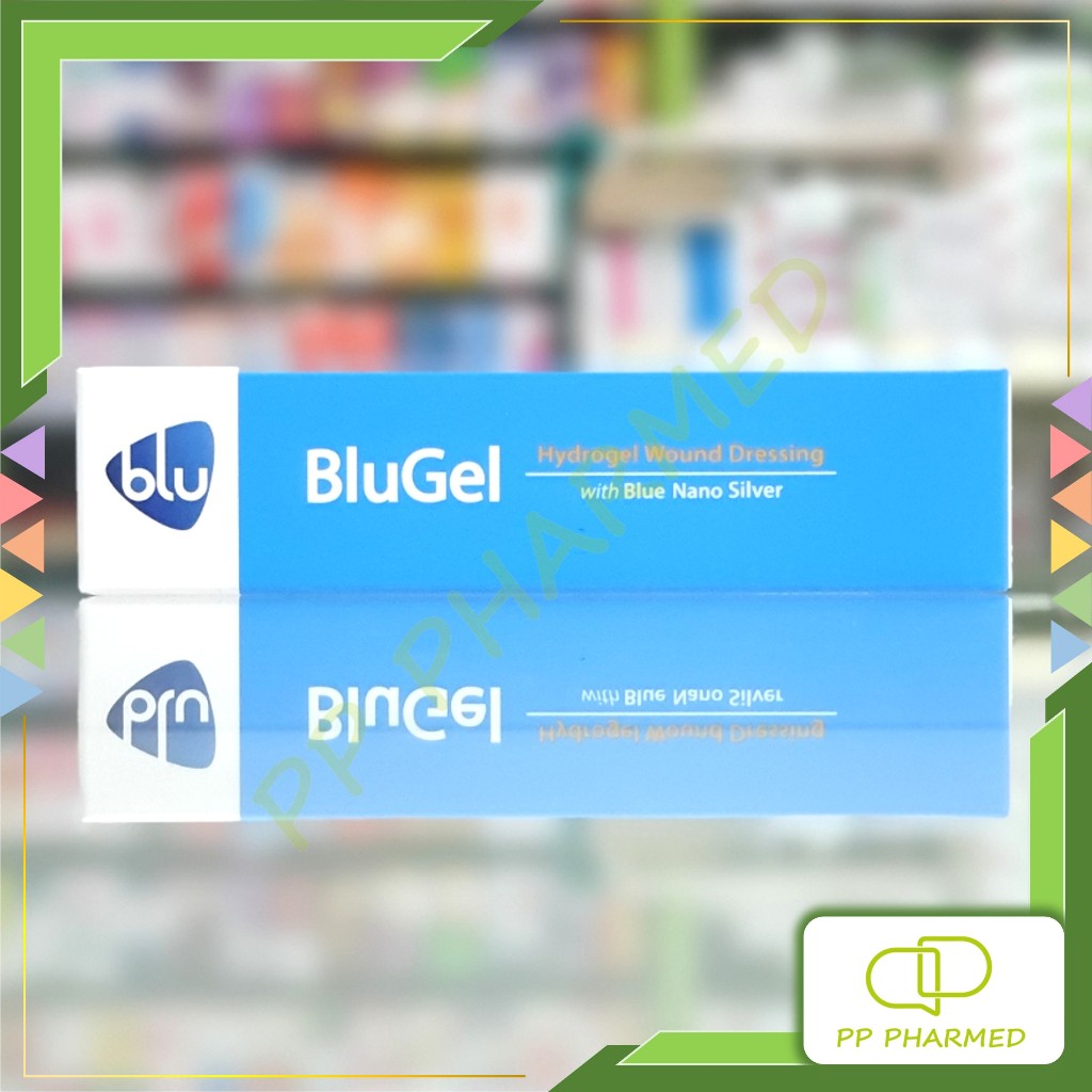 BluGel ไฮโดรเจลสำหรับใส่แผล ผสมชิลเวอร์นาโนสีฟ้า Hydrogel Wound Dressing 15g