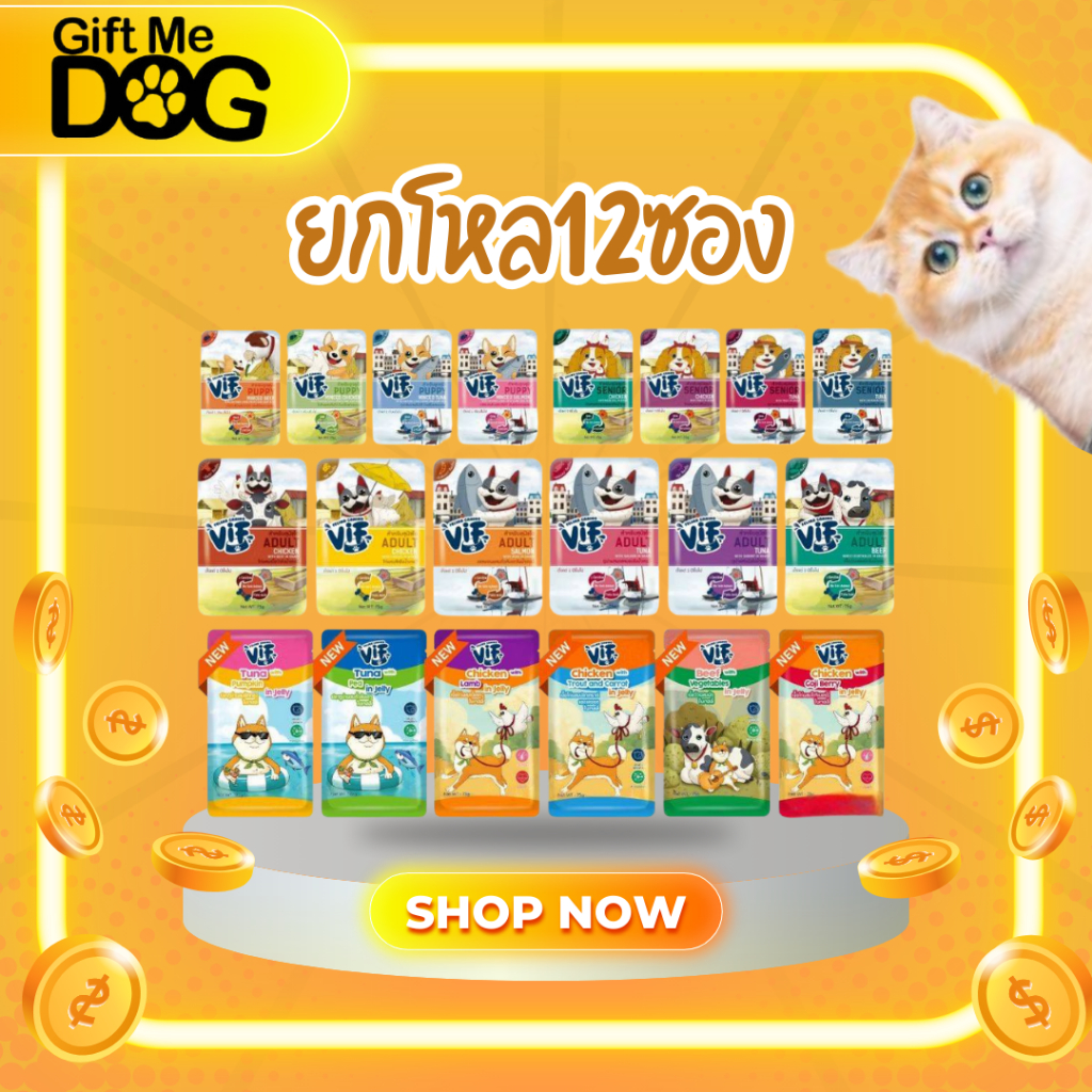Vif วิฟ อาหารเปียกน้องหมา ยกโหล 12ซอง
