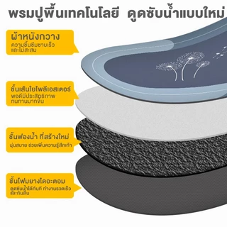 CLOUDO พรมห้องน้ํา นุ่มสบายเท้า กันลื่น ซับน้ำได้ดี แบบแห้งเร็ว คุณภาพสูง รูปแบบต่างๆ เสื่อปูพื้นโคลนไดอะตอม 40*60CM