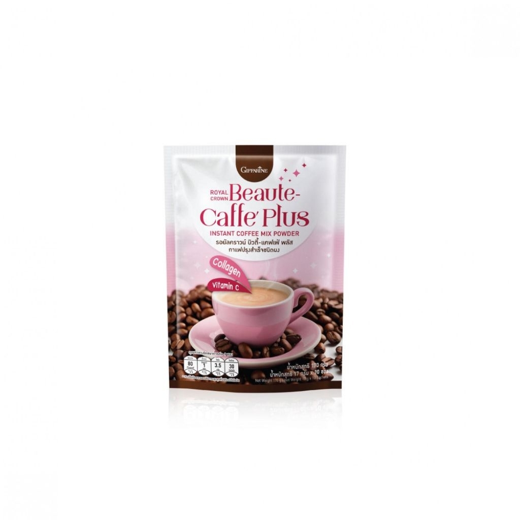 กาแฟ 3 in 1 ที่มีส่วนผสมของคอลลาเจนและวิตามินซี รอยัลคราวน์ บิวตี้-แคฟเฟ่ พลัส