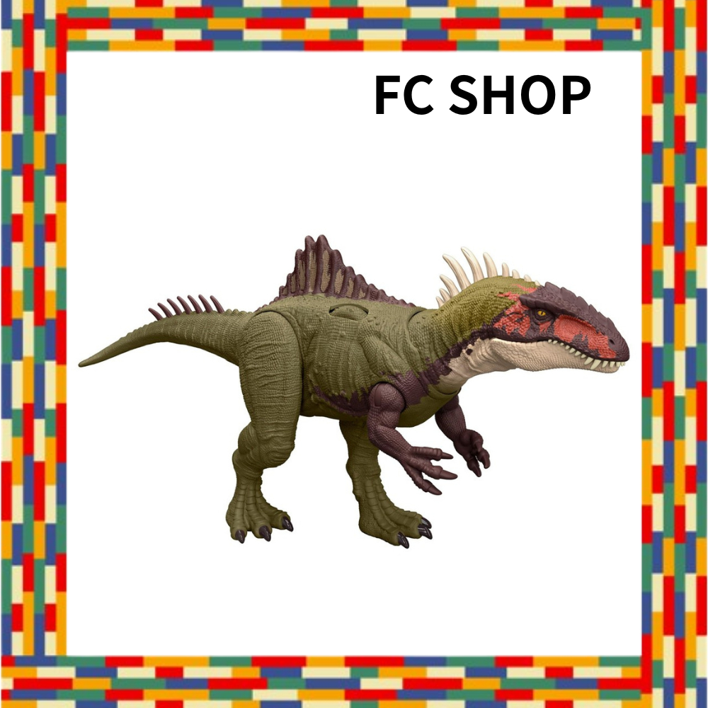 Mattel Jurassic World Battle Action! Roaring Becklespinax Dinosaur Figure for Kids, Ages 4 and Up, G