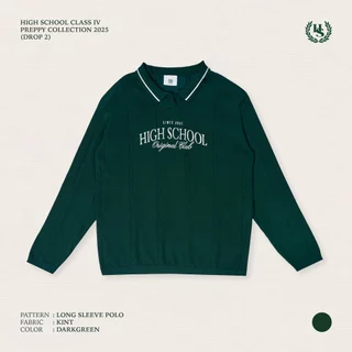 Highschool Preppy Collection 2025 Oversize Knit Long Sleeve Polo เสื้อไหมพรมโปโลแขนยาว - TPB09560