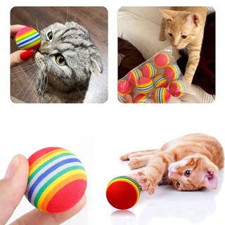 PETStar1 ของเล่นสัตว์เลี้ยงลูกสุนัขลูกแมวของเล่นลูกแมว Rainbow Chew Interactive Ball